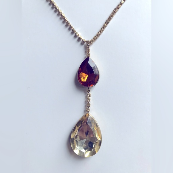 ⭐️🌟gold double zircon pendant necklace: shiny and elegant! - Picture 1 of 4